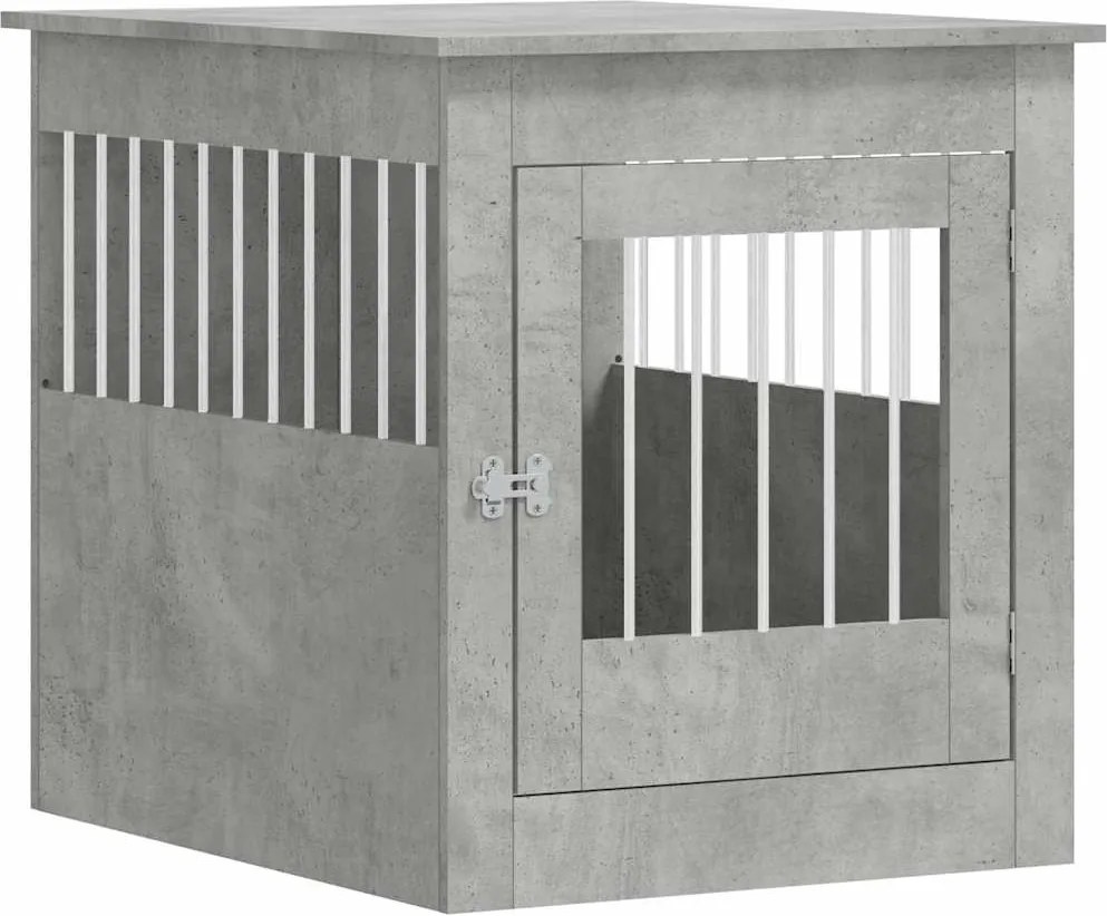 vidaXL Ladă pentru câini, gri beton, 64,5x80x71 cm, lemn compozit