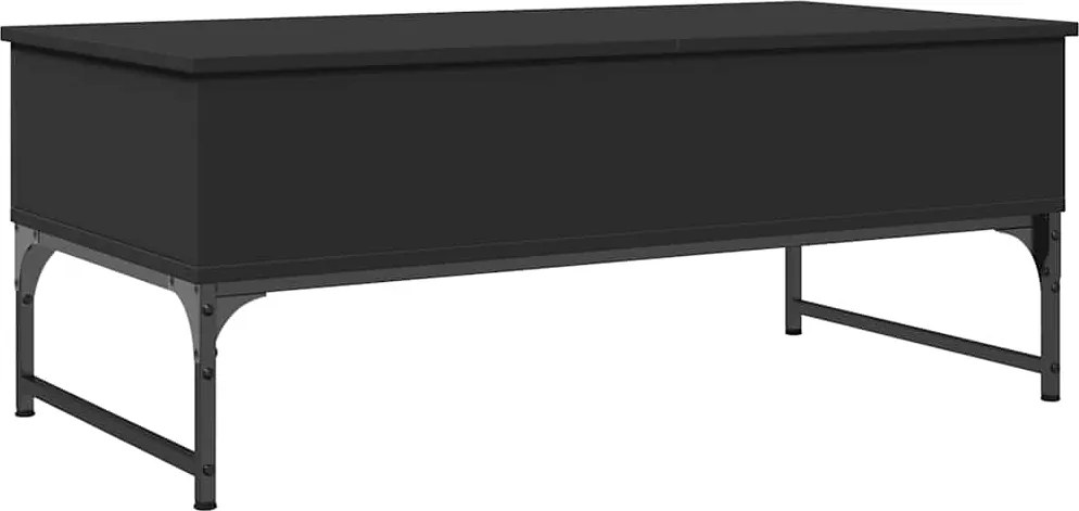 vidaXL Măsuță de cafea, negru, 100x50x40 cm, lemn prelucrat și metal