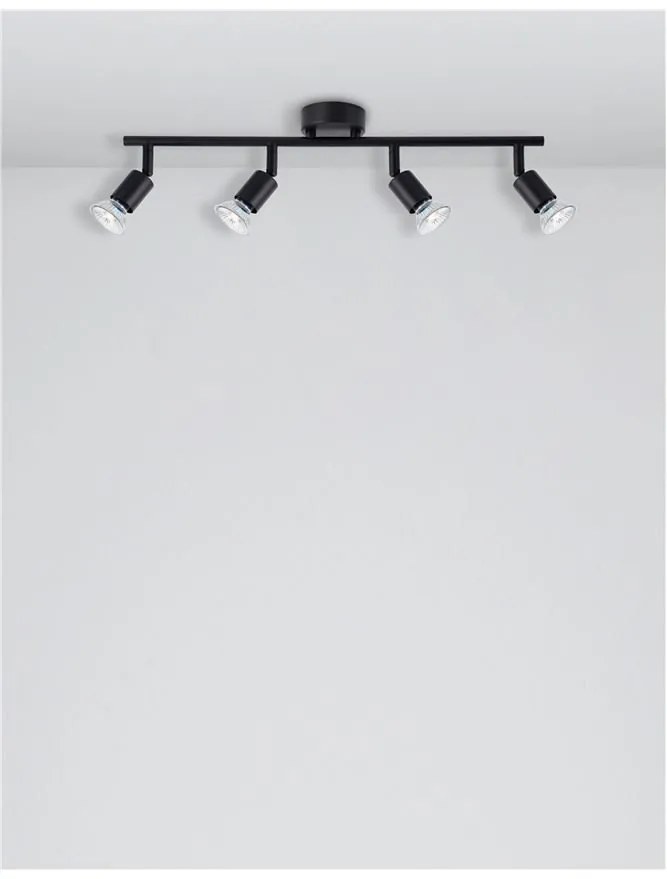 Plafonirea cu 4 spoturi design minimalist LUP negru