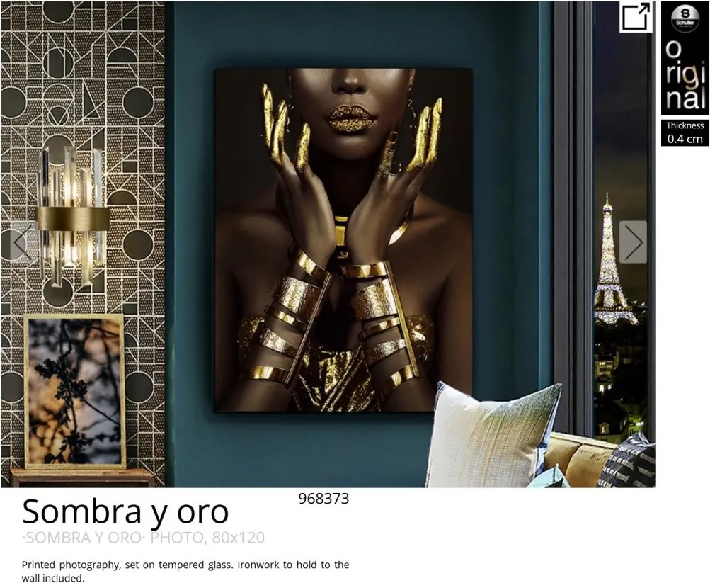 Tablou de perete decorativ Sombra y oro, 80x120cm