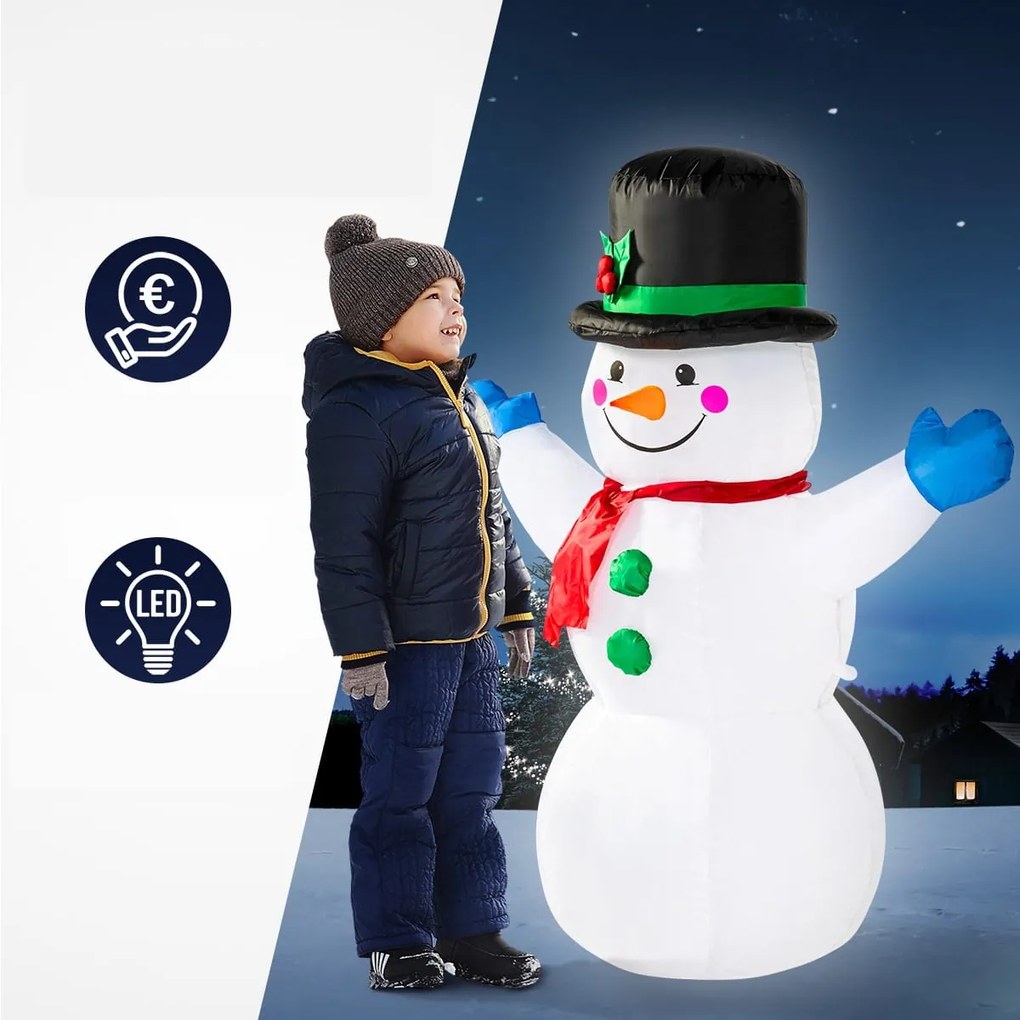 Om de zăpadă gonflabil cu iluminare, 120cm, alb Monzana