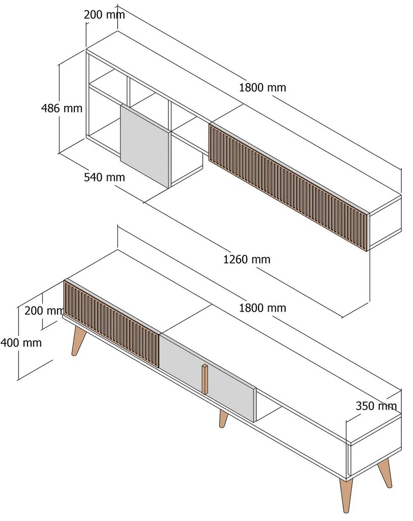 Mobilier living Michelle (Nuc + Crem). 1072955