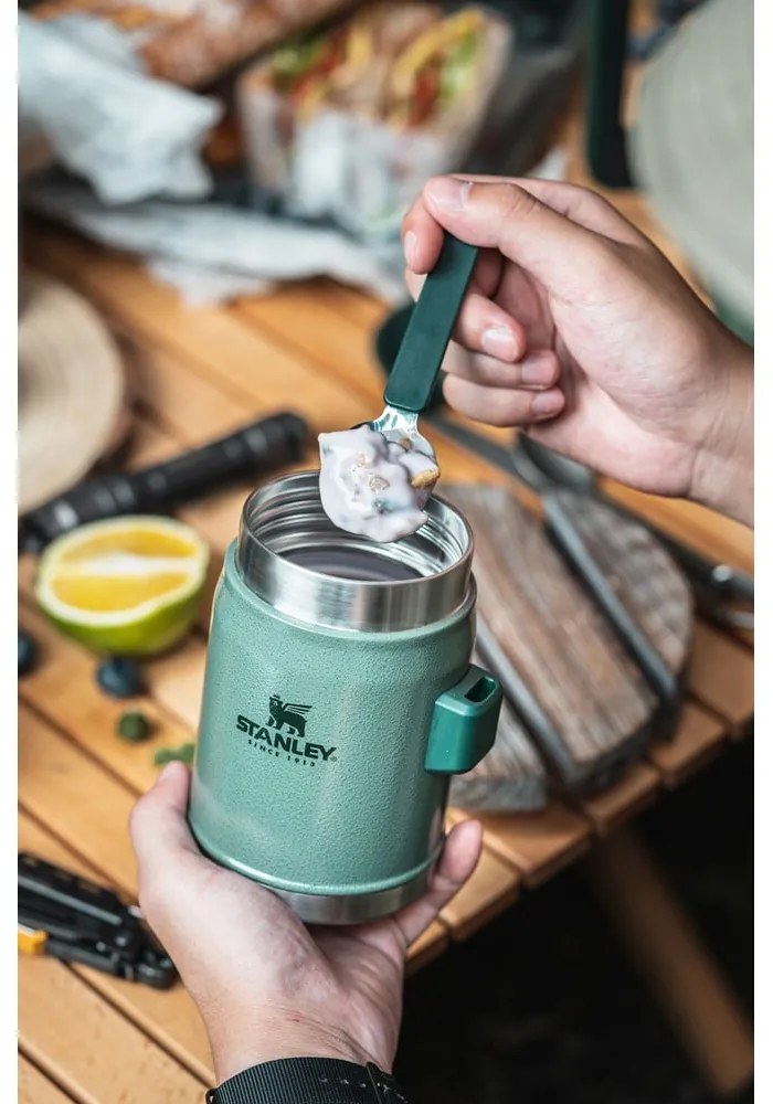 Termos verde pentru mâncare din oțel inoxidabil 400 ml Legendary Classic Hammer Tone Green – Stanley