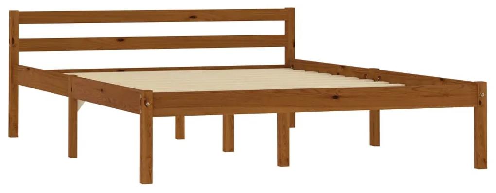 283211 vidaXL Cadru de pat, maro miere, 140 x 200 cm, lemn masiv de pin