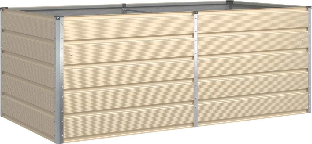 vidaXL Jardinieră Creme 195 x 100 x 75 cm Oțel Galvanizat