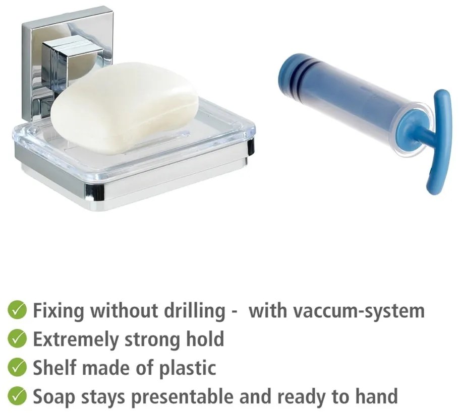 Săpunieră Wenko cu sistem de prindere Vacuum-Loc, 12 x 12 cm