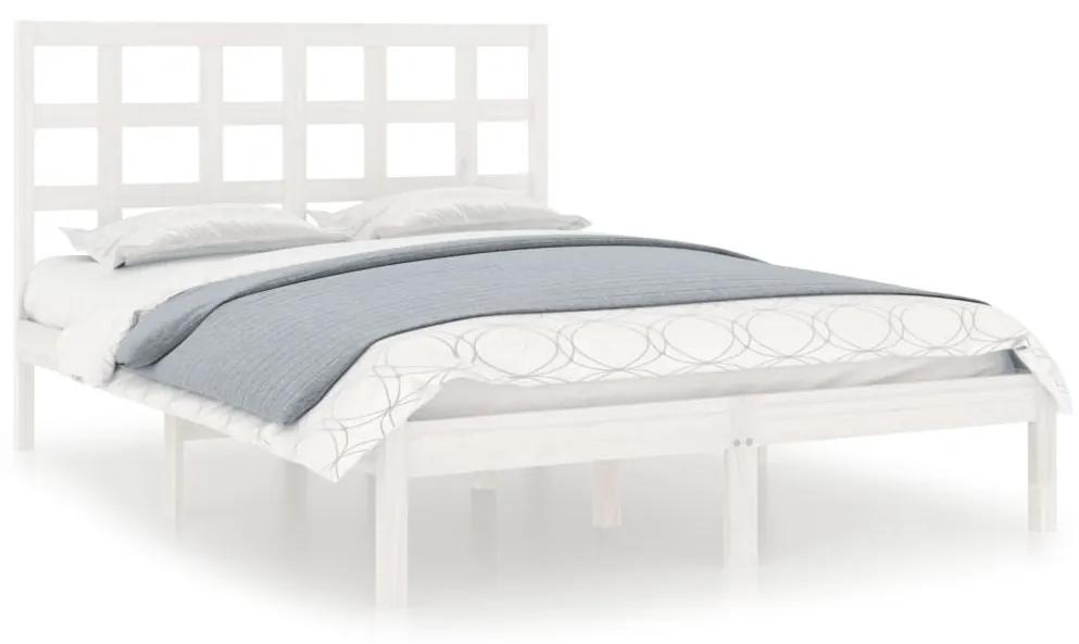 3105471 vidaXL Cadru de pat, alb, 140x200 cm, lemn masiv