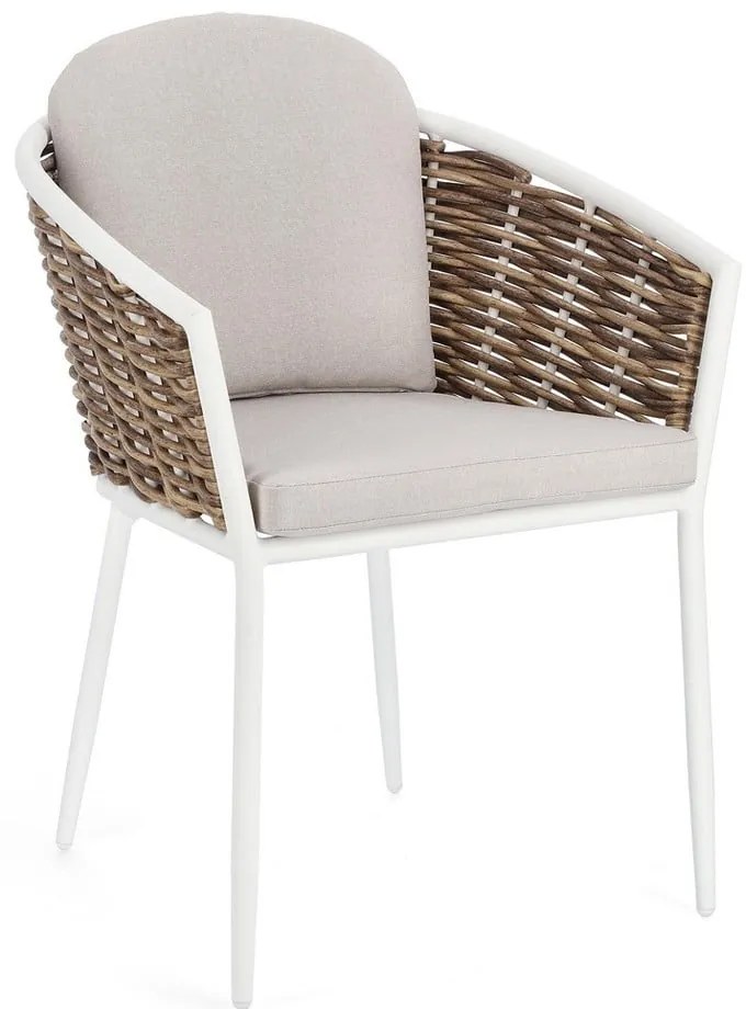 Scaun de grădină alb din metal Maribela – Bizzotto