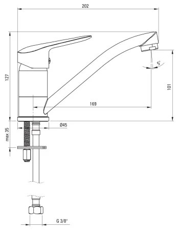Deante BORO BMO_026M - Baterie pentru lavoar, 12,7 cm, crom lucios