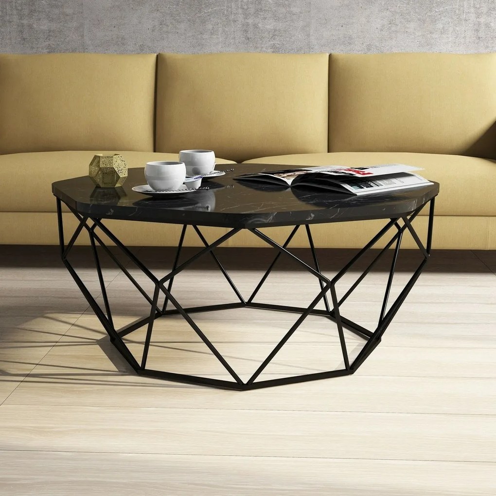 Măsuță de conferință Diamond Black Marble