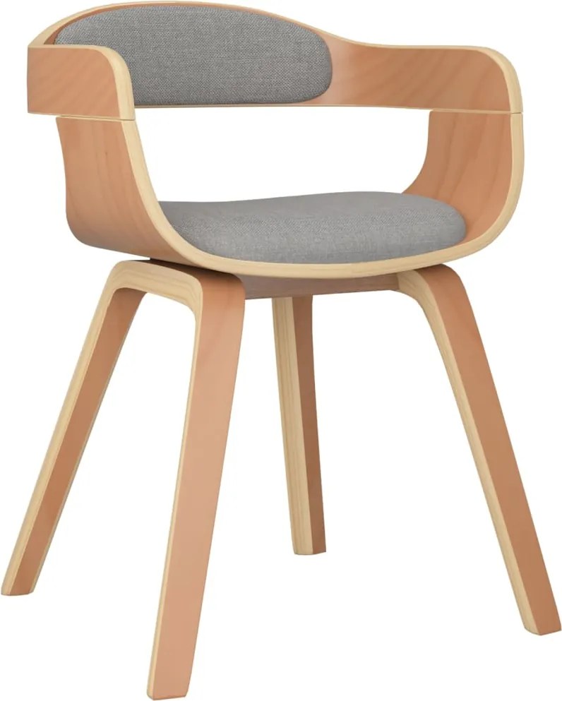 vidaXL Scaun de bucătărie, gri taupe, lemn curbat și material textil