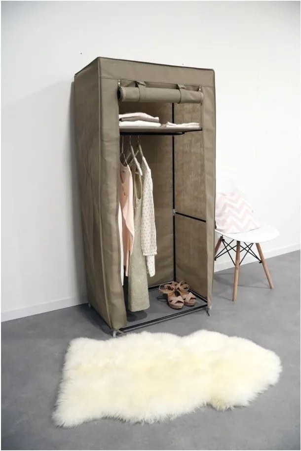 Dulap textil Compactor Wardrobe, înălțime 147 cm, bej