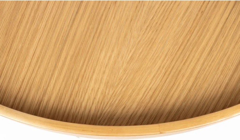 Măsuță de cafea în culoare naturală rotundă cu blat cu aspect de lemn de stejar ø 70 cm Yuri L – White Label