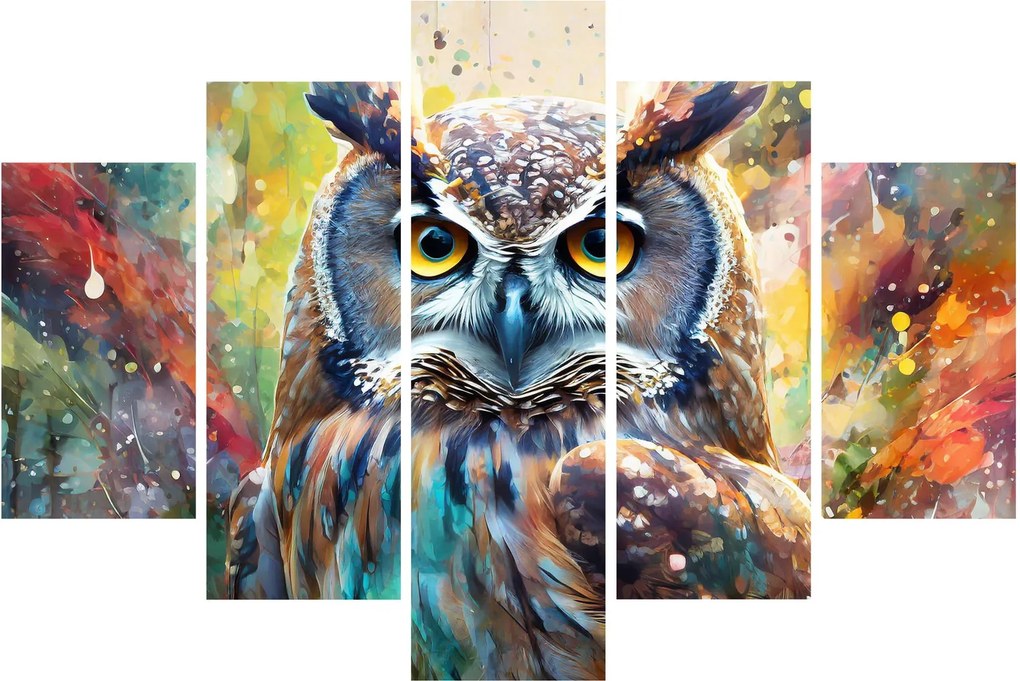 Tablou - Pictură de o bufniță (150x105 cm)