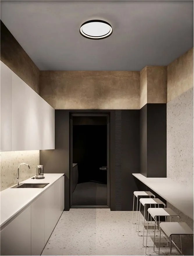 Plafoniera LED design modern circular ORMI negru D-45cm