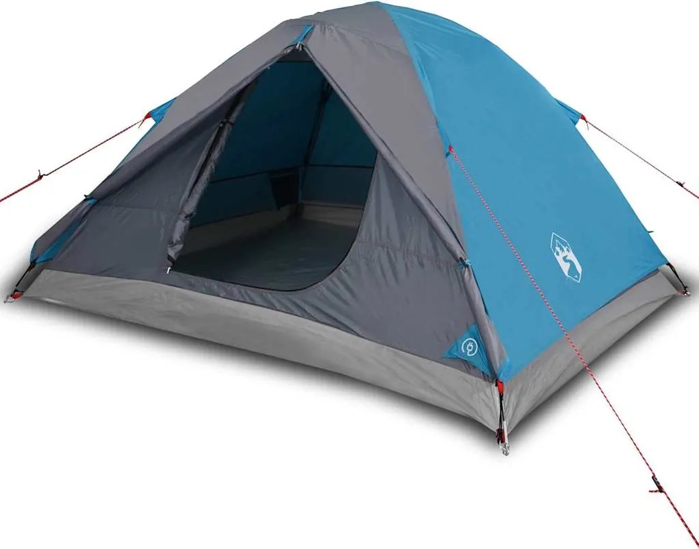vidaXL Cort de camping cupolă pentru 3 persoane, albastru, impermeabil