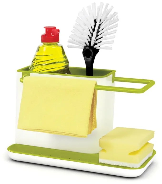 Suport pentru detergent de vase Joseph Joseph Caddy Sink Tidy, alb-verde