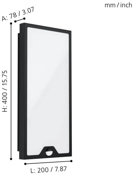 Aplică LED de exterior cu senzor CASAZZA LED/16W/230V IP44 Eglo 99521
