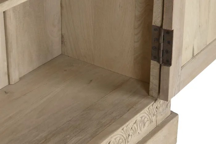 Dulap din lemn masiv de mango sculptat manual, finisaj antichizat, „Glory”