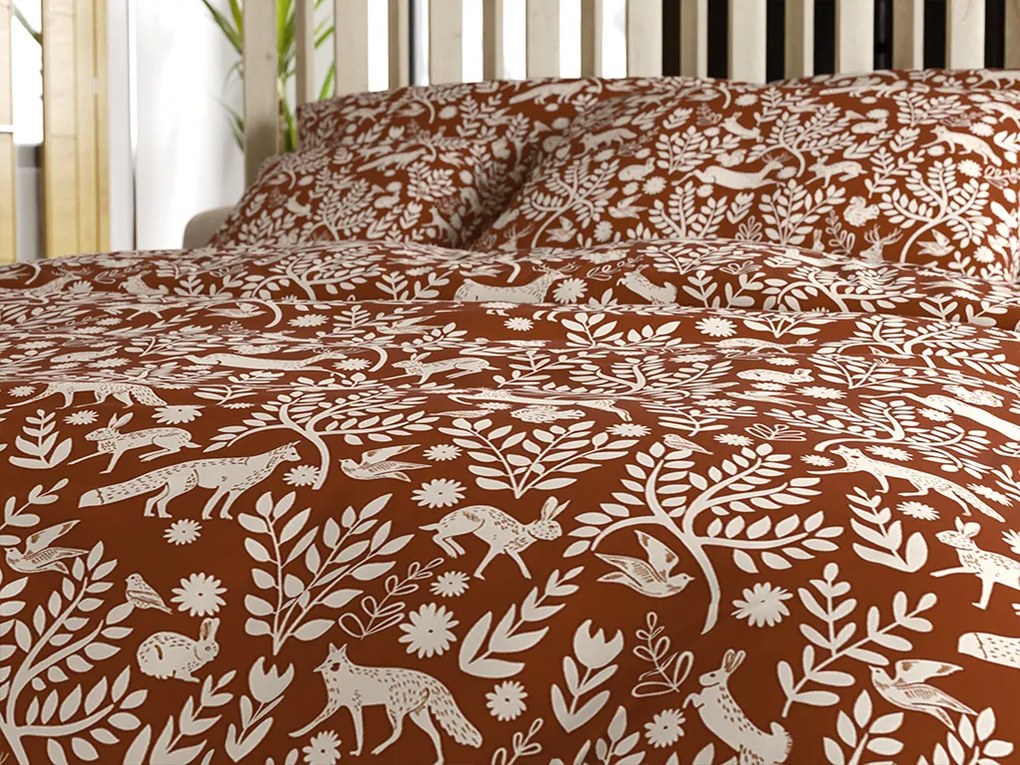 Lenjerie de pat din microfibra FOREST ANIMALS maro Dimensiune lenjerie de pat: 70 x 90 cm | 140 x 220 cm