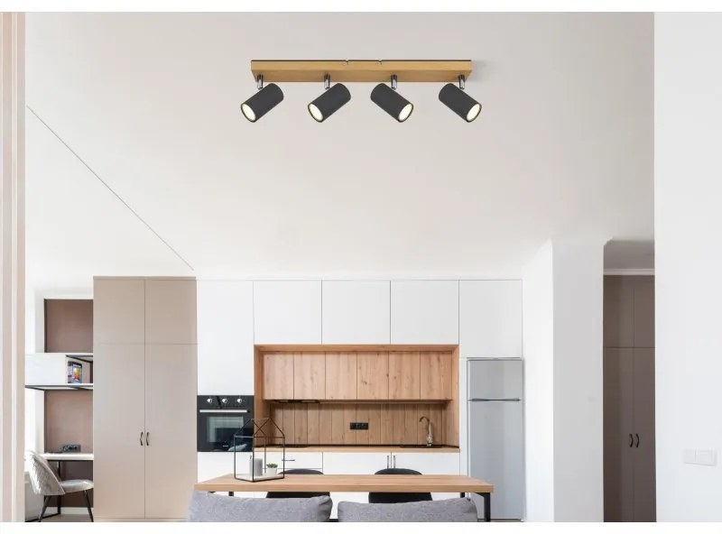 Plafoniera cu 4 spoturi directionabile design modern ROBBY gri grafit