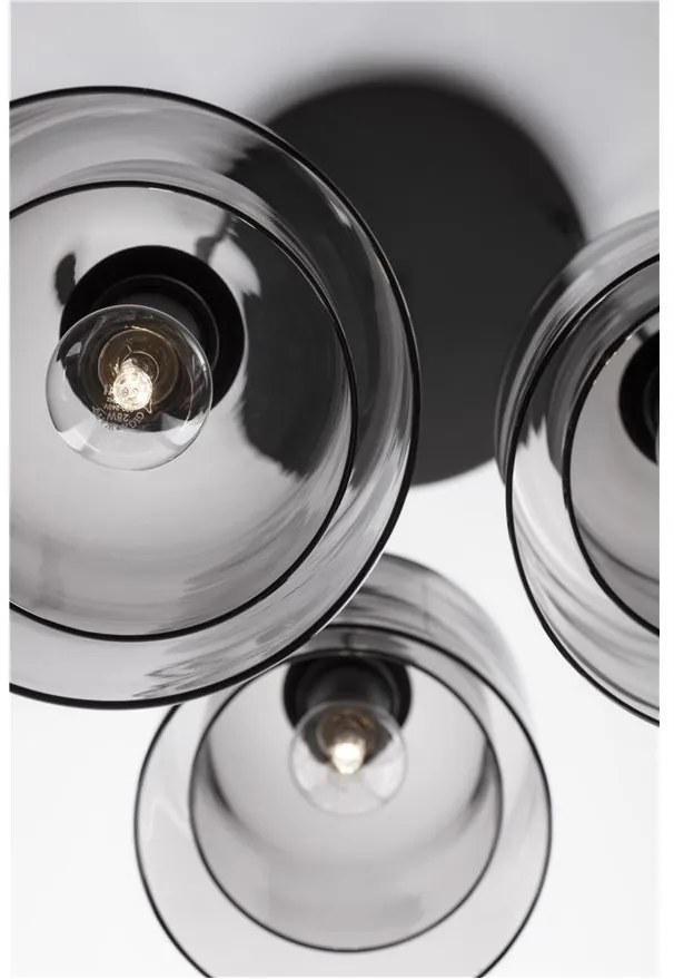 Lustra cu 3 pendule modern Velor fumuriu