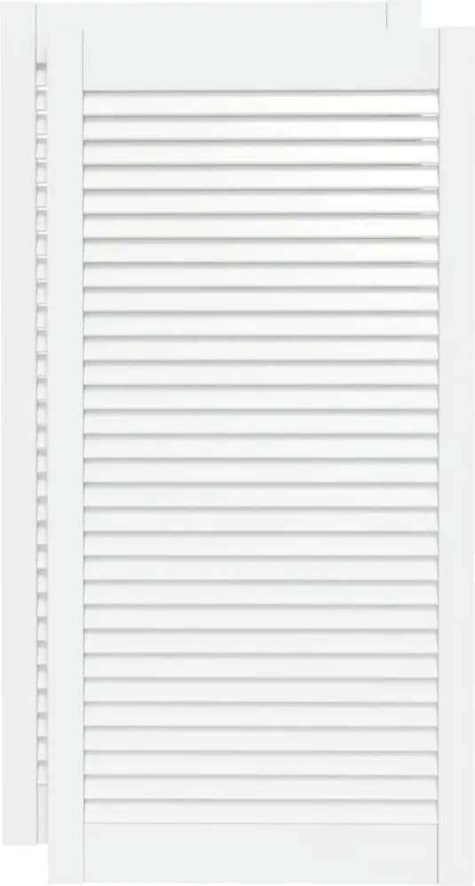 vidaXL Uși dulap design lambriu 2 buc. alb 99,3x49,4 cm lemn masiv pin