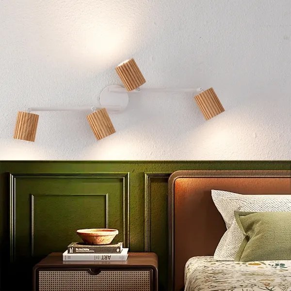 Brilagi - Spot MODERN WOOD 4xGU10/8W/230V lemn/alb