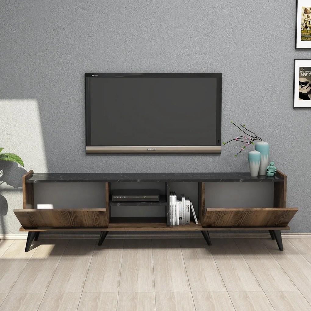 Masă TV Elegante Walnut Negru