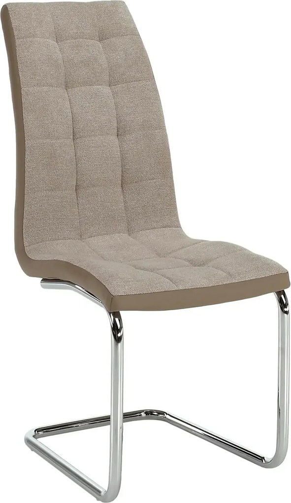 Scaun SALOMA NEW, bej/crom, textil/piele ecologica/metal, 42x57x105 cm