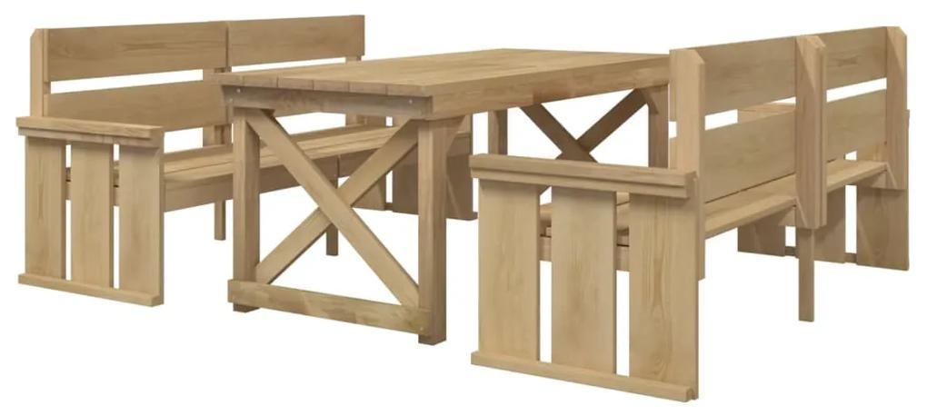 Set mobilier de gradina, 3 piese, lemn de pin tratat