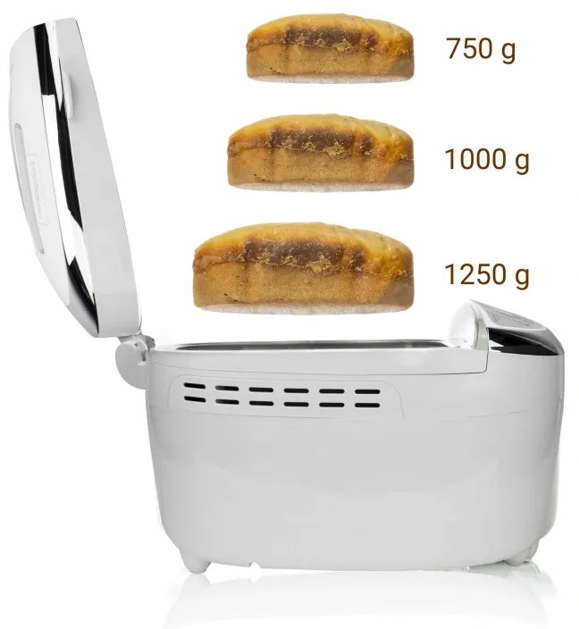 Masina de facut paine First Austria FA-5152-3, 850W, 12 programe, Paine fara gluten, Alb