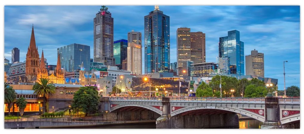 Tablou cu orașul Melbourne (120x50 cm)
