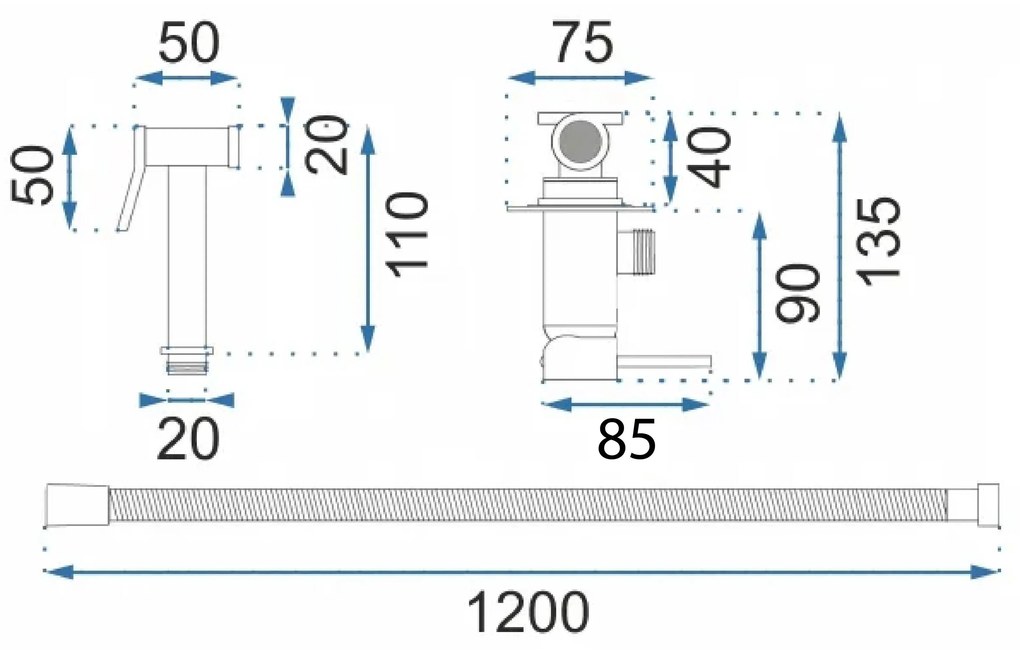 Baterie bideu Lungo Loop Diamond Gold
