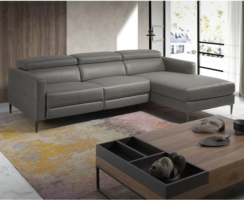 Coltar LUX design italian cu sezlong dreapta si functia relax Serena