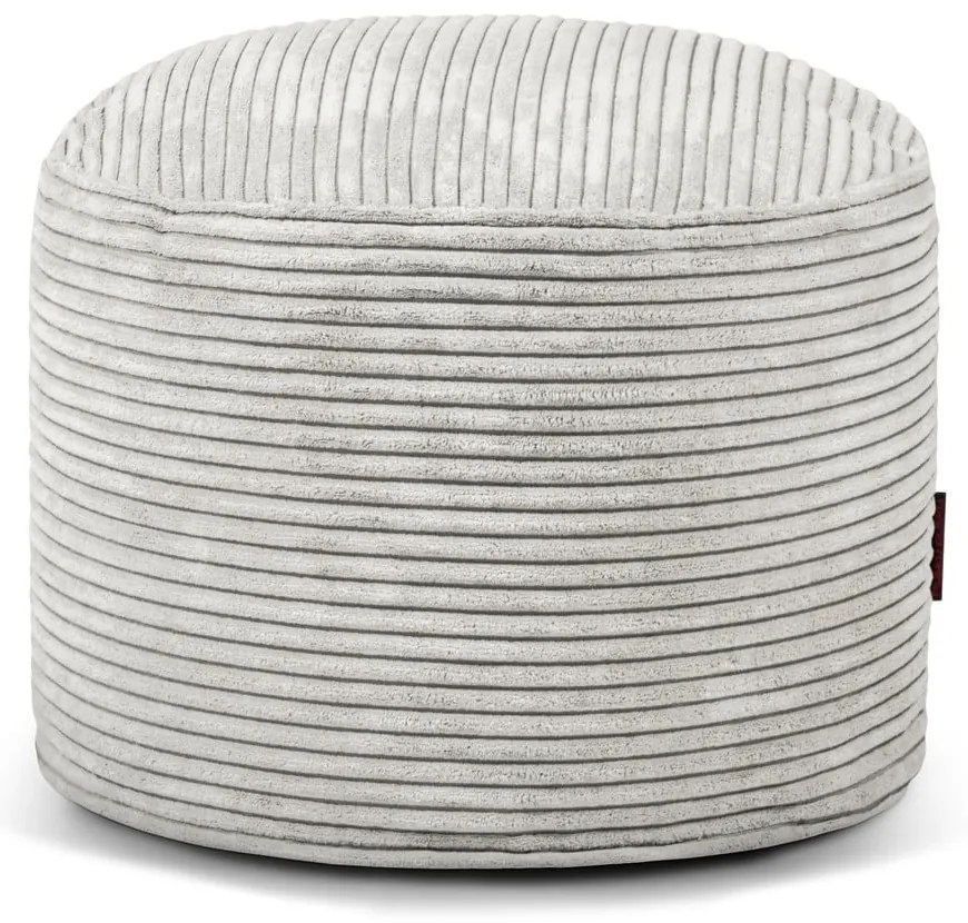 Fotoliu bean bag crem cu tapițerie din catifea reiată Mini – SLOWDOWN