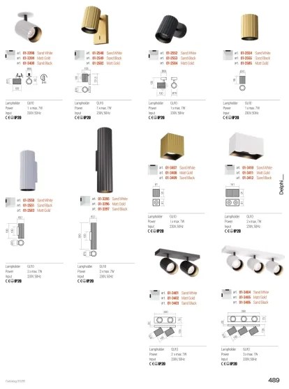 Redo 01-3411 - Spot aplicat DELPHI, 2xGU10/7W/230V, 16,1x8,1 cm, auriu