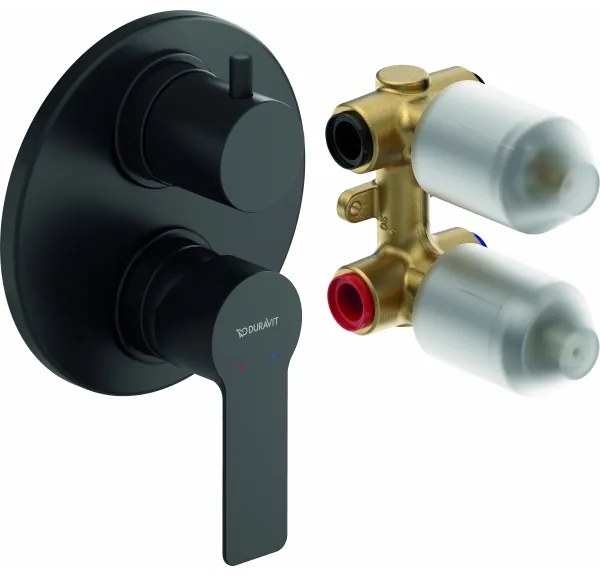 Baterie de duș încastrată Duravit D‑CODE, negru mat — DC5210008046