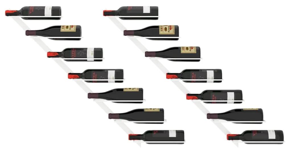 Suport sticle de vin, de perete, 7 sticle, 2 buc., alb, metal Alb, 2, 1