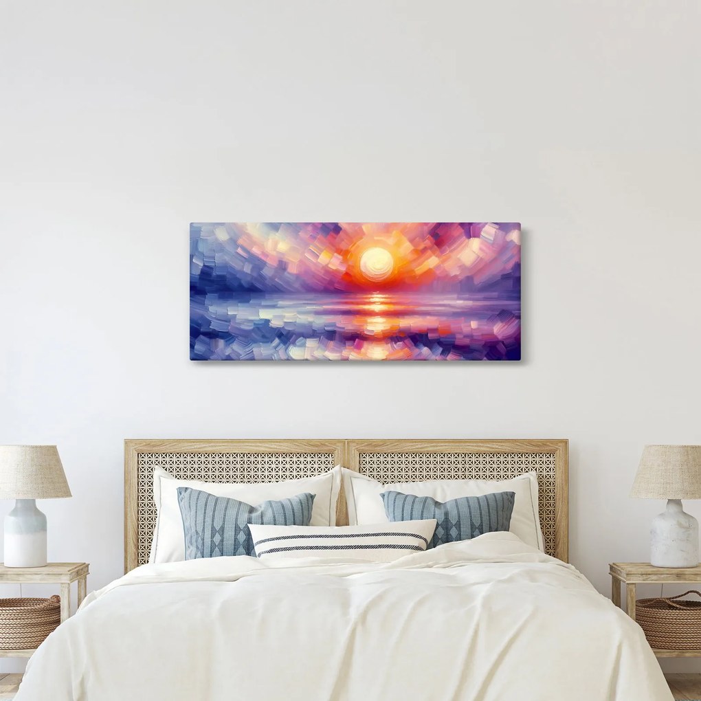 Tablou - Apus de soare artistic colorat (120x50 cm)