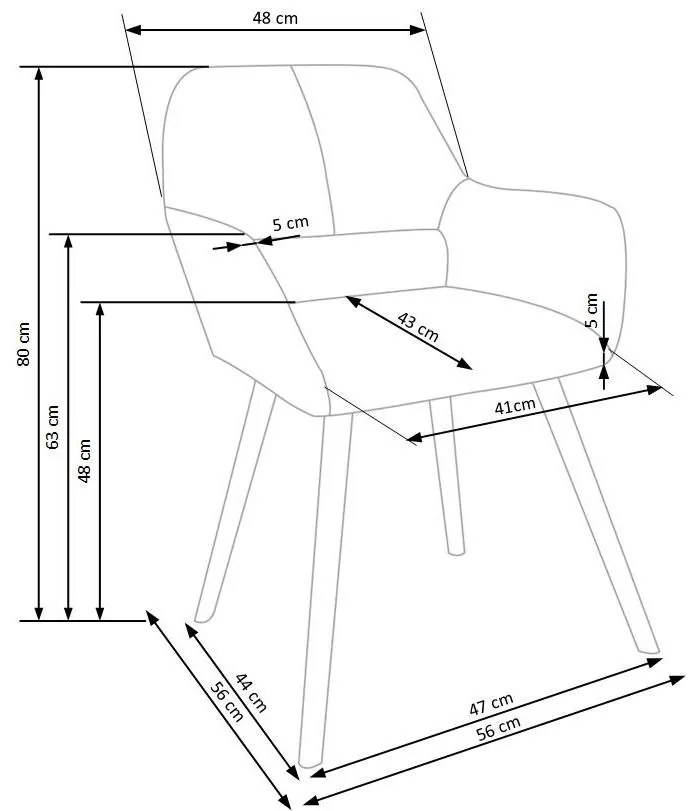 Scaun de bucaterie Leroy, gri/fag