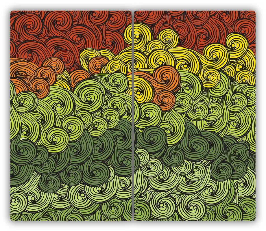 Tocator din sticla valuri colorate