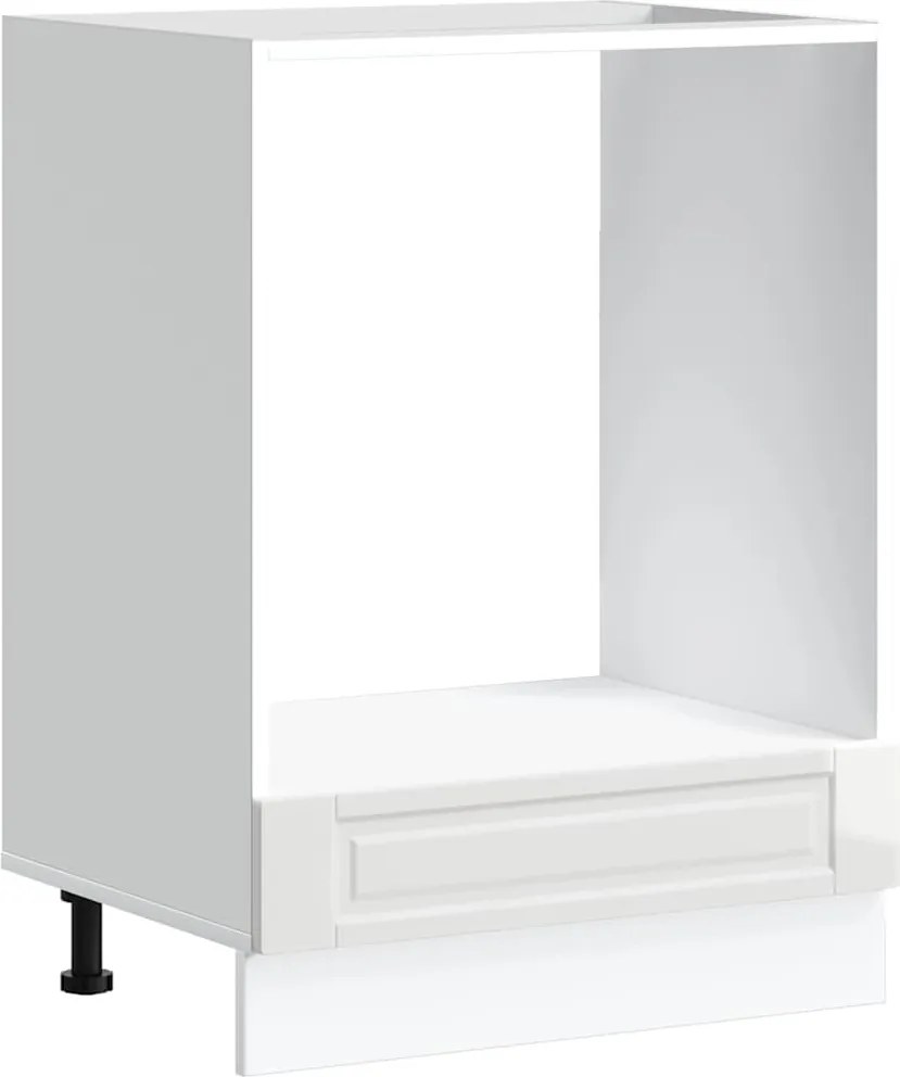 vidaXL Dulap pentru cuptor „Porto” din lemn prelucrat alb lucios