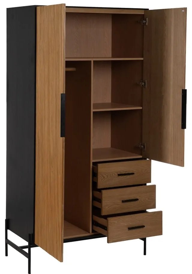 Șifonier în culoare naturală cu aspect de lemn de frasin 104x203 cm – Ixia