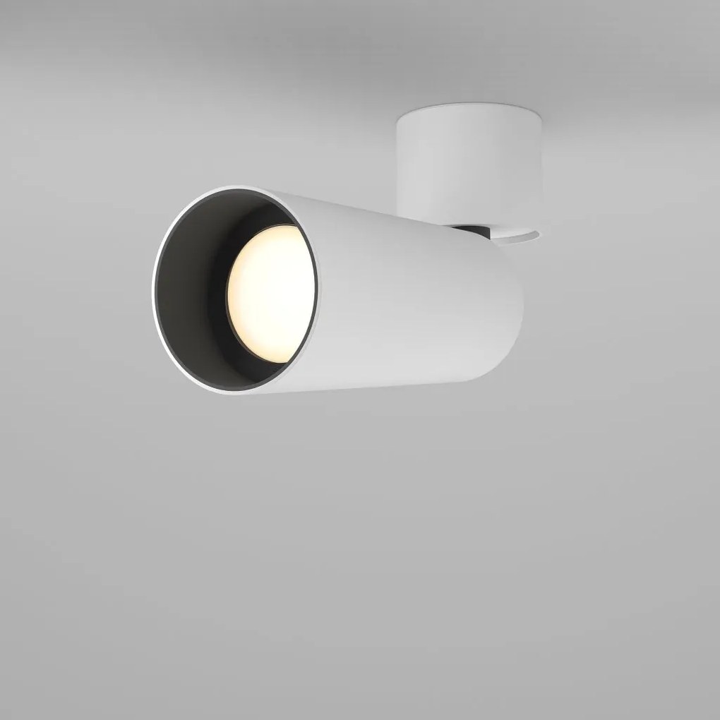 Spot LED aplicat directionabil design tehnic Focus alb, 3000K