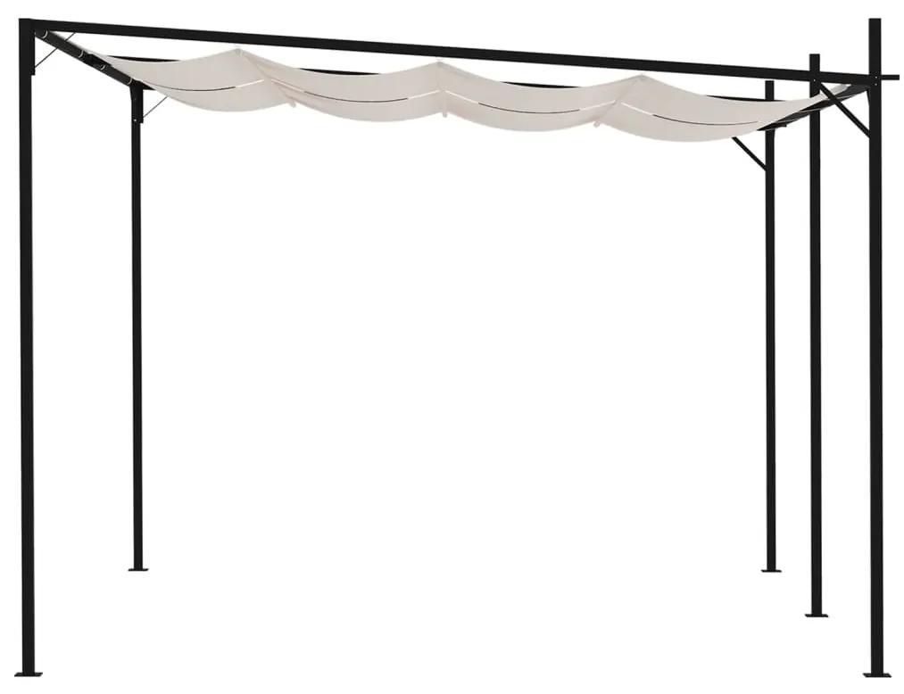 Pavilion cu acoperis retractabil, crem, 400x300x233 cm Crem, 400 x 300 x 233 cm