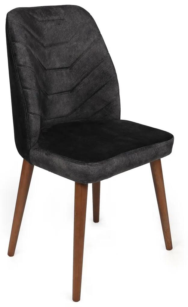 Set 2 scaune haaus Dallas, Antracit/Maro, textil, picioare metalice