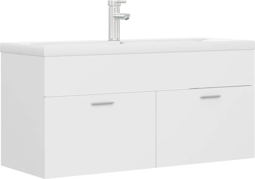 vidaXL Dulap cu chiuvetă încorporată, alb, lemn prelucrat