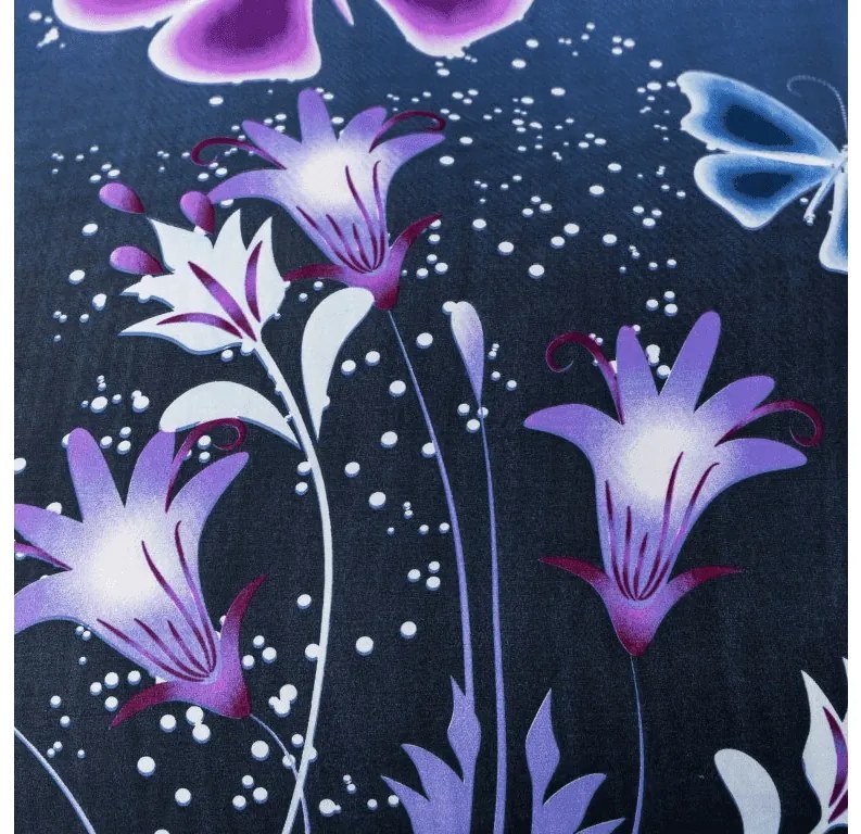 Lenjerie de pat din microfibra VIOLET BUTTERFLY albastru inchis Dimensiune lenjerie de pat: 70 x 90 cm | 140 x 200 cm