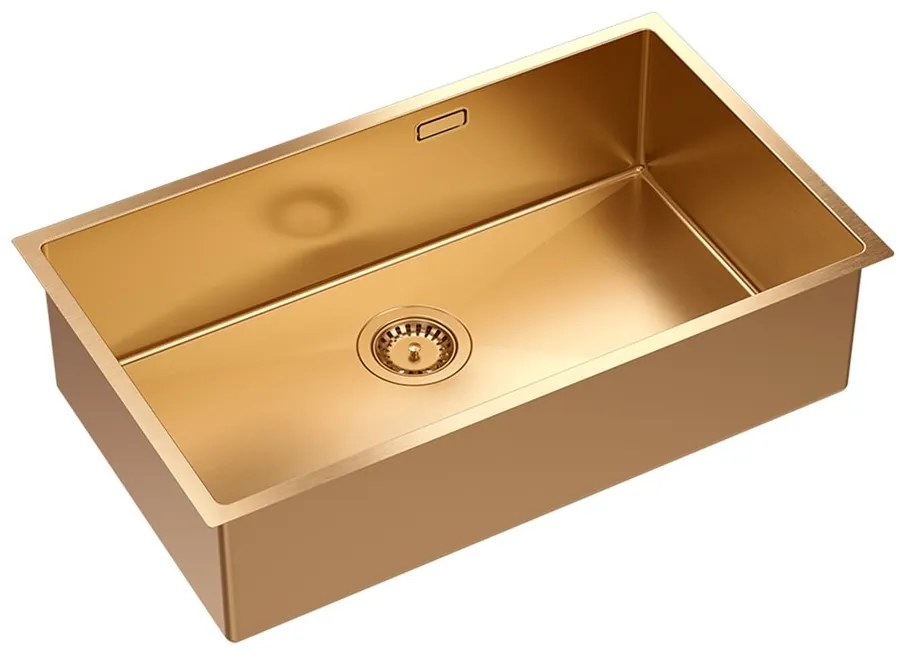 Chiuveta inox sub blat Quadron Unique Anthony 80 finisaj cupru 74x44 cm